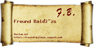 Freund Balázs névjegykártya