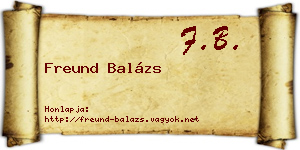 Freund Balázs névjegykártya
